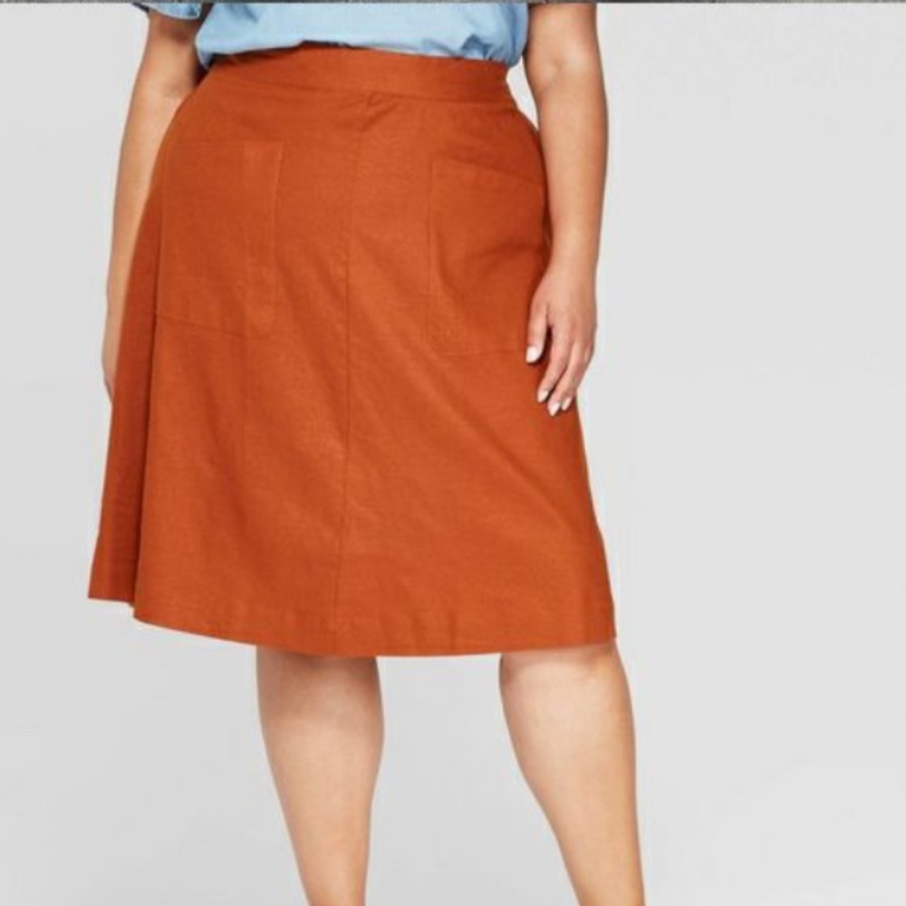 NWT Ava & Viv Rust Color a-line Skirt Size 2x